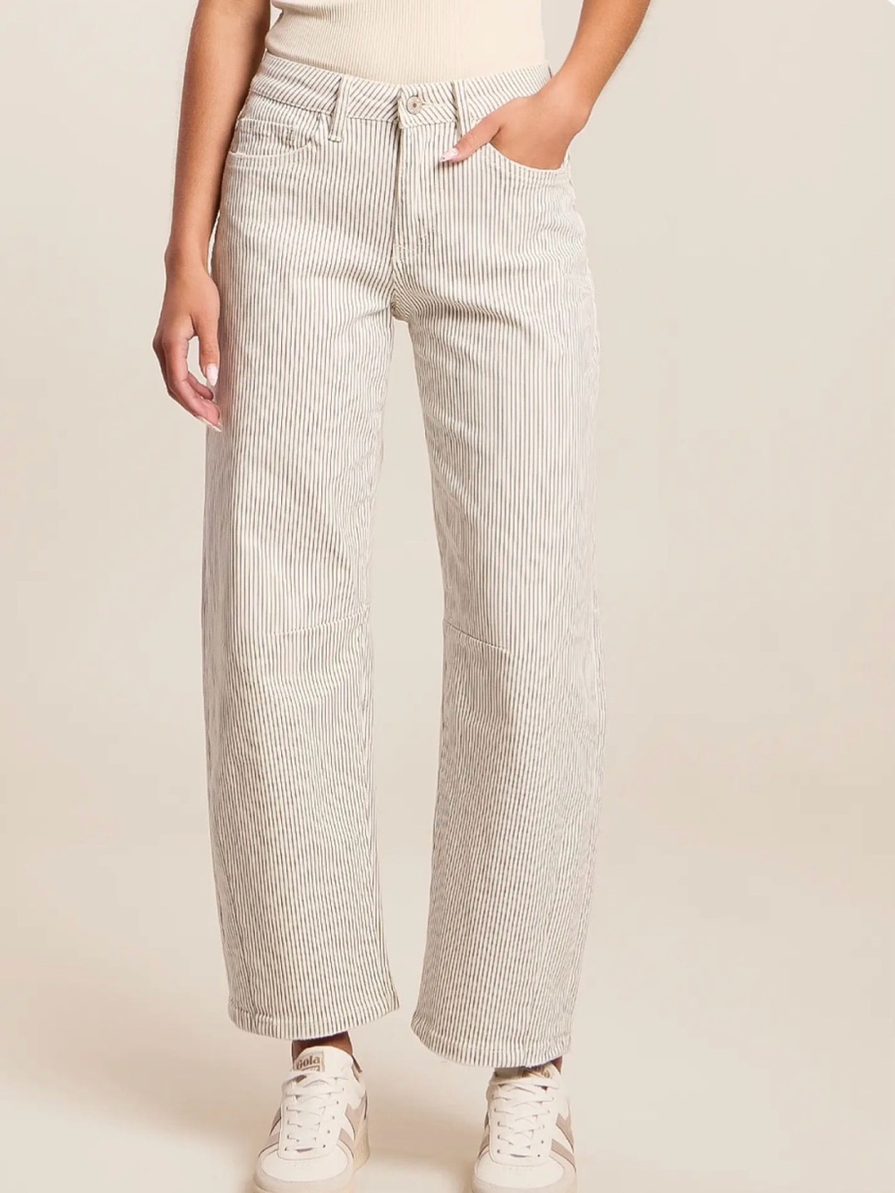 Straight-Leg Jeans in Light Stripe - Women - Picture 2 of 9